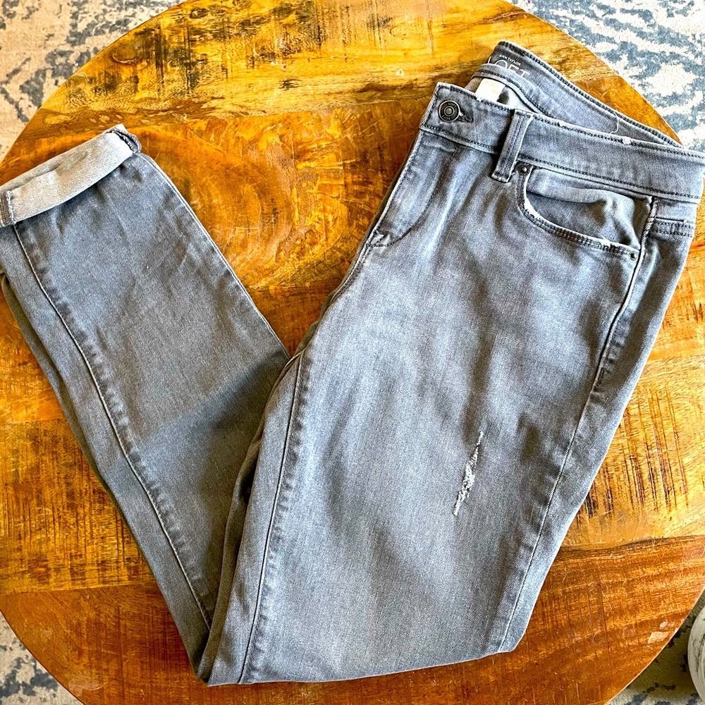Loft Distressed Gray Jeans